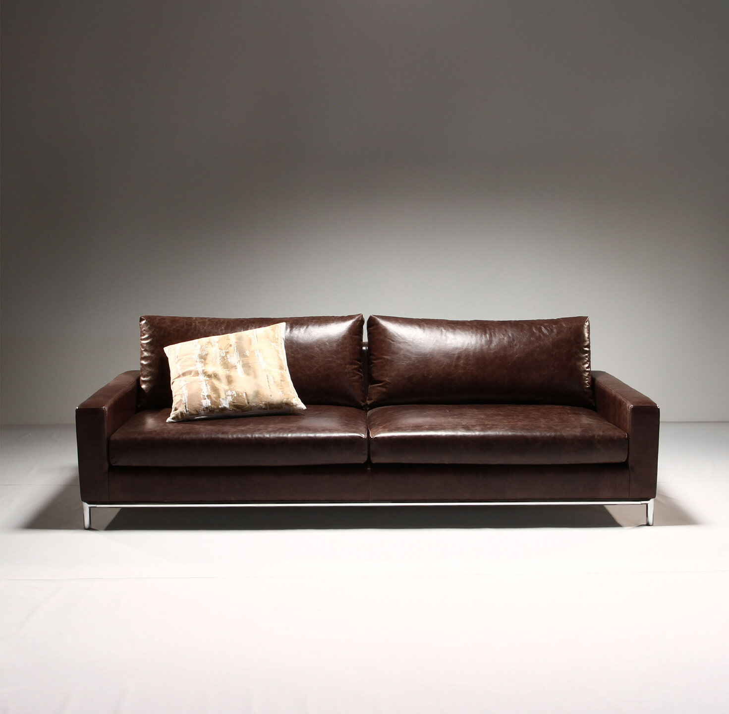 Couch, Furniture, Brown, Living room, Daybed, Natural material, Sofa bed, Leather, Pillow, Throw pillow