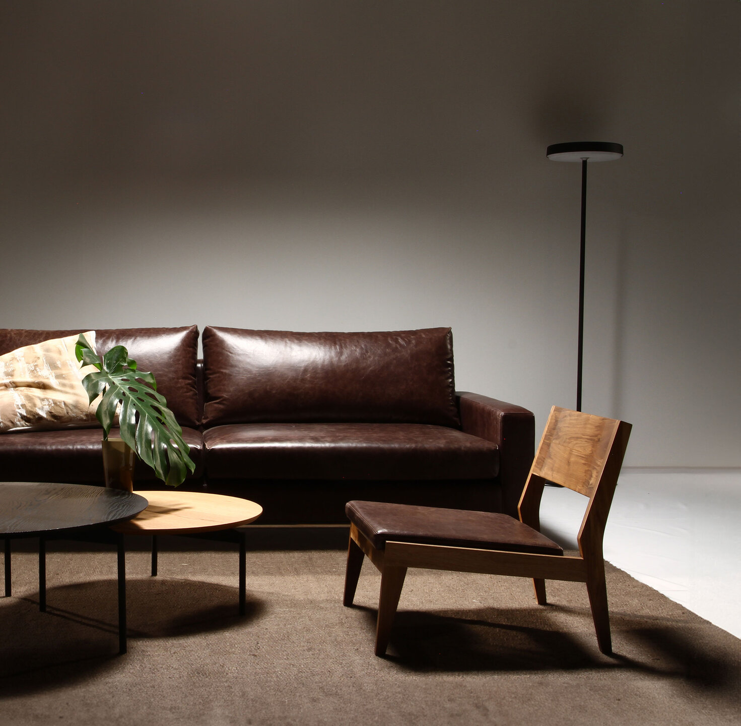 Furniture, Wood, Interior design, Couch, Table, Flooring, Brown, Living room, Floor, Daybed